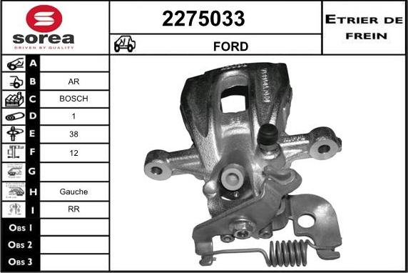 EAI 2275033 - Bremžu suports www.autospares.lv