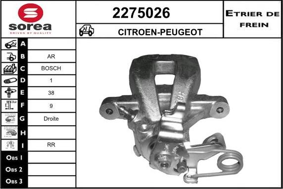 EAI 2275026 - Bremžu suports www.autospares.lv