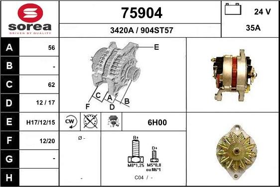 EAI 75904 - Ģenerators www.autospares.lv