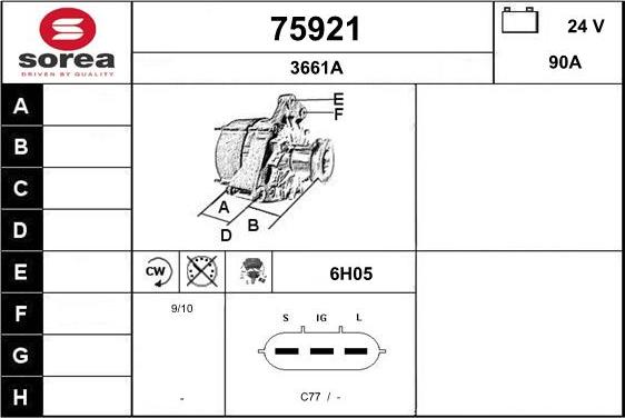 EAI 75921 - Генератор www.autospares.lv