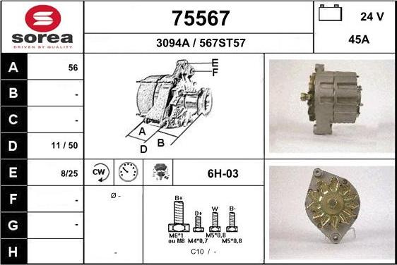 EAI 75567 - Ģenerators autospares.lv