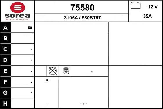 EAI 75580 - Генератор www.autospares.lv