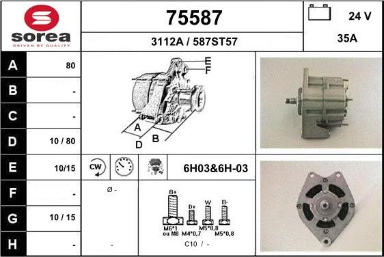 EAI 75587 - Генератор www.autospares.lv