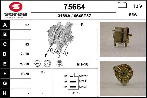 EAI 75664 - Alternator www.autospares.lv