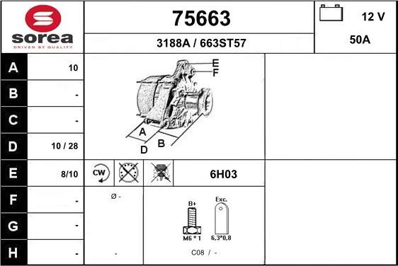 EAI 75663 - Alternator www.autospares.lv