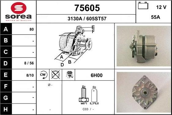 EAI 75605 - Генератор www.autospares.lv