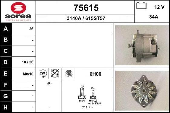 EAI 75615 - Ģenerators www.autospares.lv