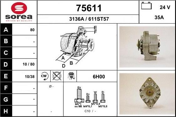 EAI 75611 - Ģenerators www.autospares.lv