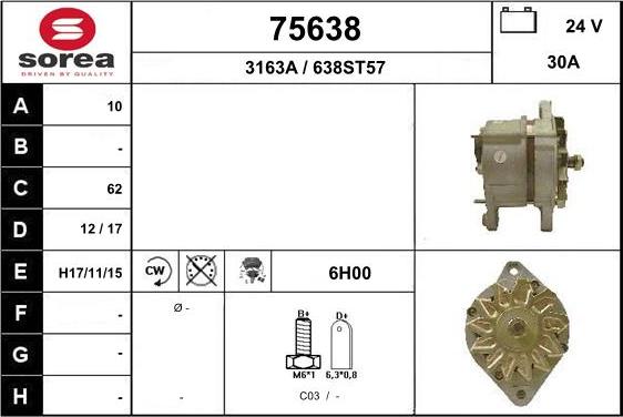 EAI 75638 - Генератор www.autospares.lv