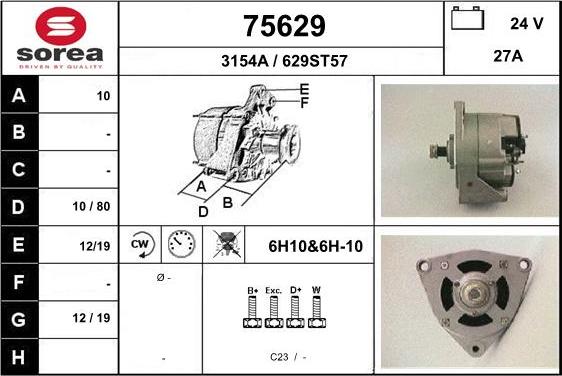 EAI 75629 - Alternator www.autospares.lv