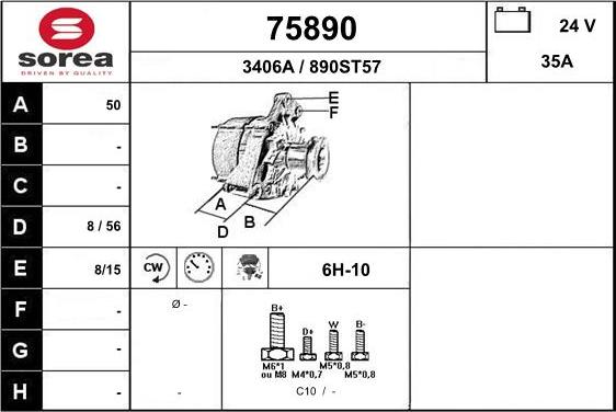 EAI 75890 - Alternator www.autospares.lv