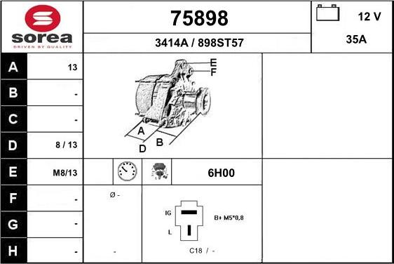 EAI 75898 - Alternator www.autospares.lv