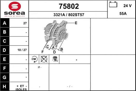 EAI 75802 - Генератор www.autospares.lv