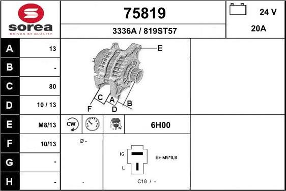 EAI 75819 - Ģenerators www.autospares.lv