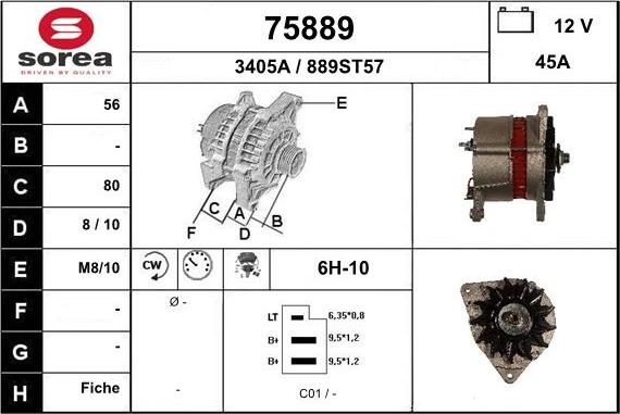 EAI 75889 - Генератор www.autospares.lv