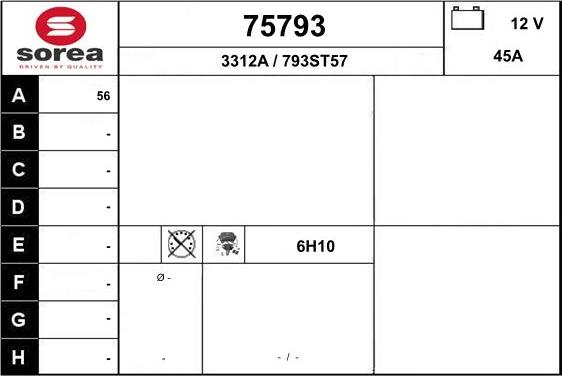 EAI 75793 - Ģenerators www.autospares.lv