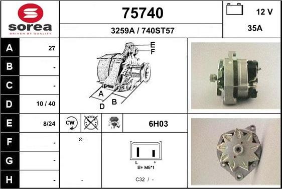 EAI 75740 - Ģenerators www.autospares.lv