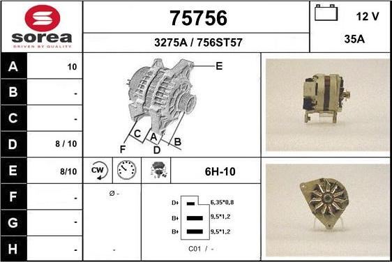 EAI 75756 - Генератор www.autospares.lv