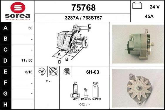 EAI 75768 - Alternator www.autospares.lv