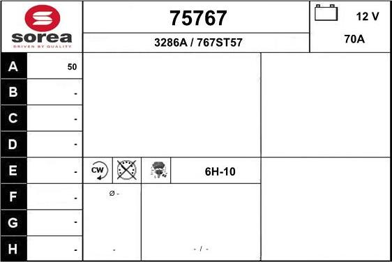 EAI 75767 - Генератор www.autospares.lv