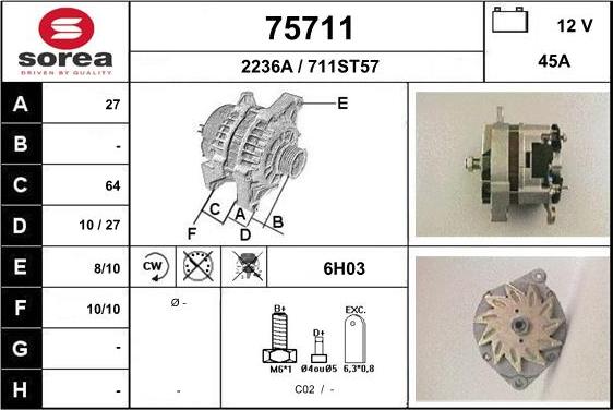 EAI 75711 - Alternator www.autospares.lv