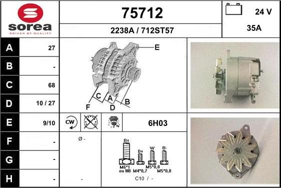 EAI 75712 - Генератор www.autospares.lv