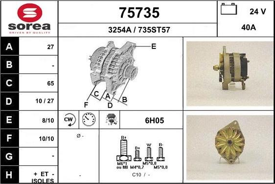 EAI 75735 - Генератор www.autospares.lv