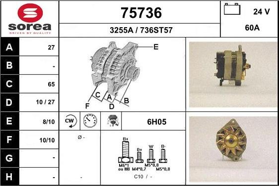 EAI 75736 - Генератор www.autospares.lv