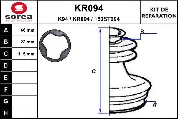 EAI KR094 - Putekļusargs, Piedziņas vārpsta www.autospares.lv