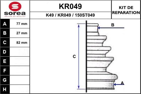 EAI KR049 - Putekļusargs, Piedziņas vārpsta autospares.lv