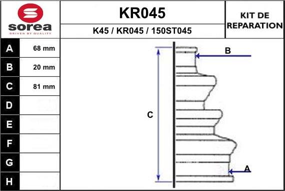 EAI KR045 - Putekļusargs, Piedziņas vārpsta autospares.lv