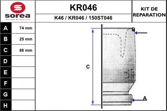 EAI KR046 - Putekļusargs, Piedziņas vārpsta autospares.lv