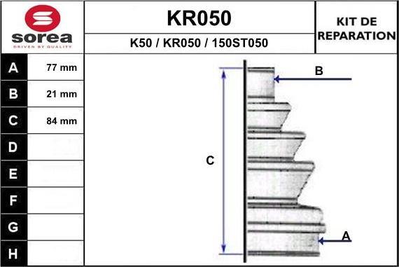 EAI KR050 - Putekļusargs, Piedziņas vārpsta www.autospares.lv