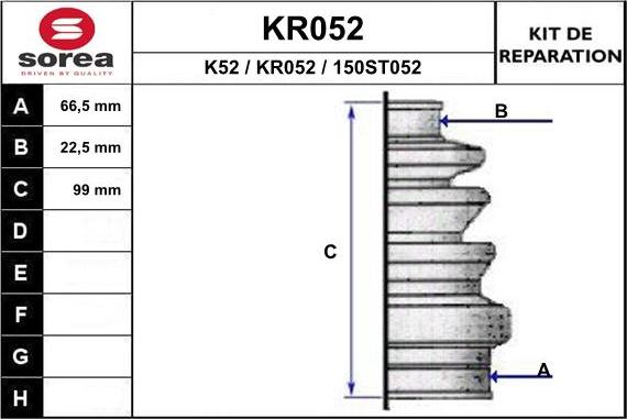 EAI KR052 - Putekļusargs, Piedziņas vārpsta www.autospares.lv