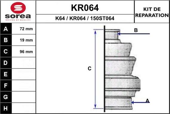 EAI KR064 - Пыльник, приводной вал www.autospares.lv