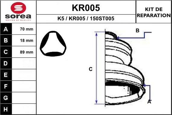 EAI KR005 - Putekļusargs, Piedziņas vārpsta www.autospares.lv