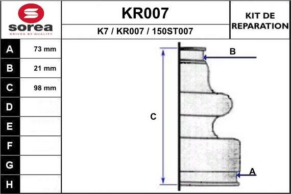 EAI KR007 - Пыльник, приводной вал www.autospares.lv