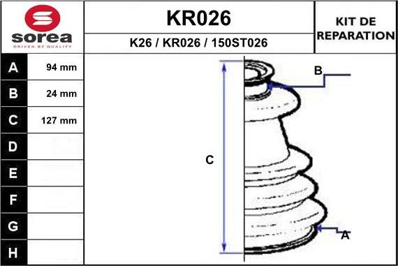 EAI KR026 - Putekļusargs, Piedziņas vārpsta www.autospares.lv