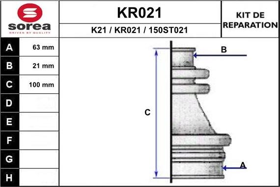 EAI KR021 - Putekļusargs, Piedziņas vārpsta www.autospares.lv