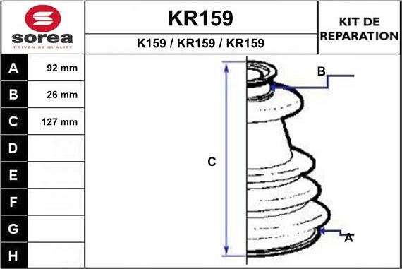 EAI KR159 - Пыльник, приводной вал www.autospares.lv