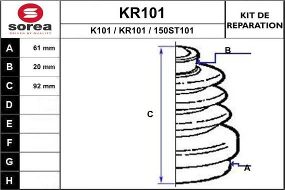 EAI KR101 - Putekļusargs, Piedziņas vārpsta www.autospares.lv