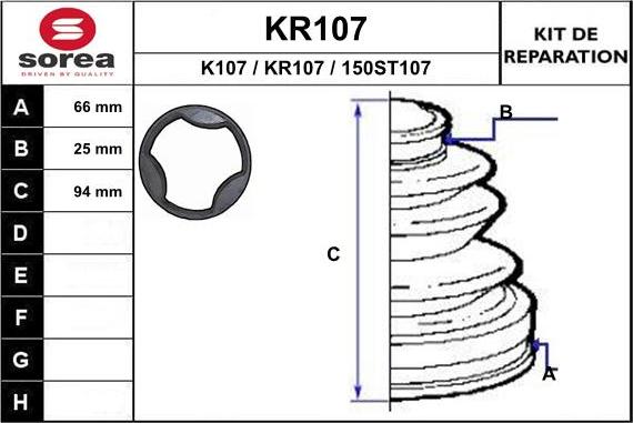 EAI KR107 - Пыльник, приводной вал www.autospares.lv