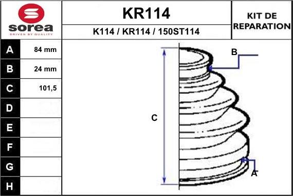 EAI KR114 - Putekļusargs, Piedziņas vārpsta www.autospares.lv