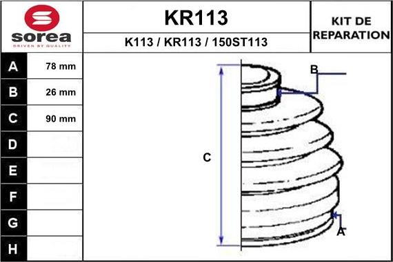 EAI KR113 - Putekļusargs, Piedziņas vārpsta www.autospares.lv