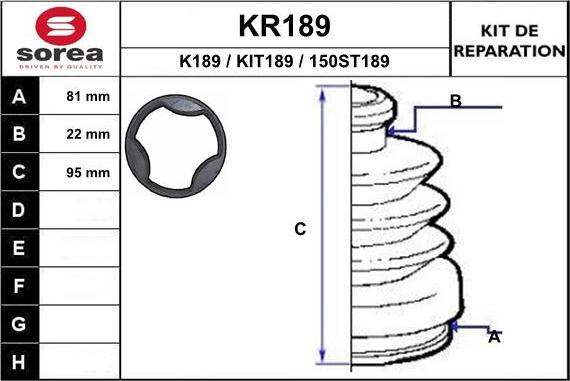 EAI KR189 - Putekļusargs, Piedziņas vārpsta www.autospares.lv