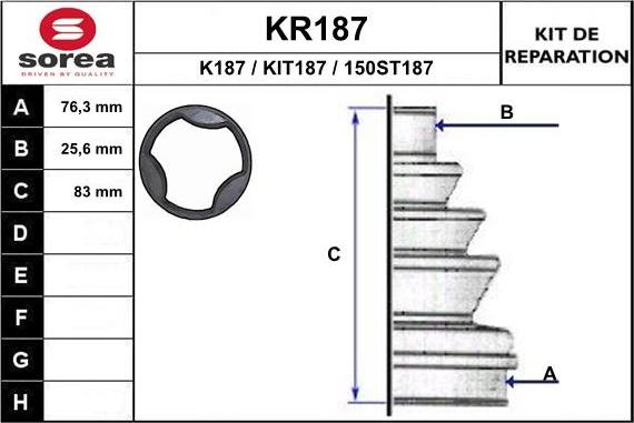 EAI KR187 - Putekļusargs, Piedziņas vārpsta autospares.lv