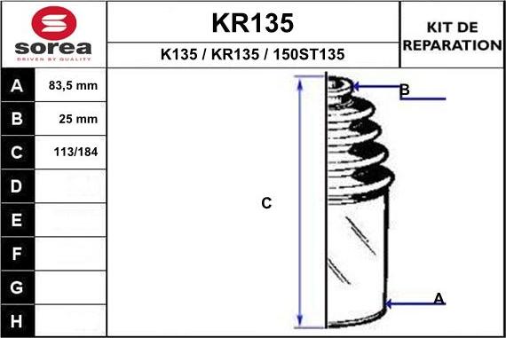 EAI KR135 - Putekļusargs, Piedziņas vārpsta autospares.lv