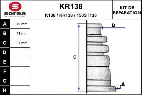 EAI KR138 - Putekļusargs, Piedziņas vārpsta www.autospares.lv