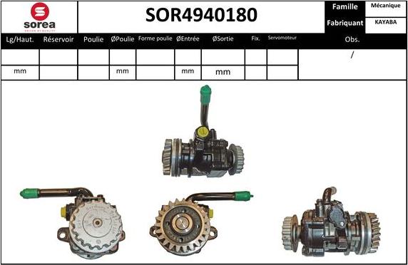 EAI SOR4940180 - Hidrosūknis, Stūres iekārta www.autospares.lv