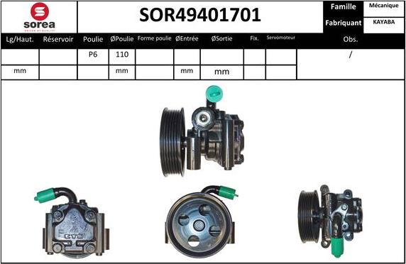 EAI SOR49401701 - Hidrosūknis, Stūres iekārta www.autospares.lv